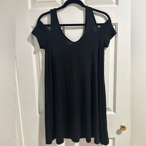 America Eagle Outfitters Black Dress Short Sleeve Cold Shoulder Size S